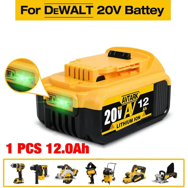 Planet Gates DCB200 20V Battery Compatible with dewalt power Tools 18V 12Ah rechargeable electric tool Lithium batteries 20V 18Volt 18v 12Ah