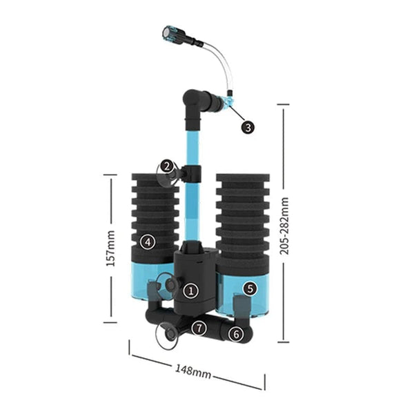 Planet Gates DD100A Qanvee Electric Water Sponge USB Purifier Biological Oxygen Fish Tank Filter Foam Aquarium Accessories Filtro Equipment Goods
