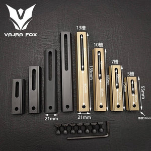 Planet Gates DE 3 piece set 8 / CHINA Adjustable Hole Spacing Rails 21mm Rail Total Length 135mm 105MM 75mm 55MM Rail  Dual System Mlok Keymod Hunting Accessories