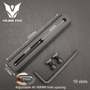Planet Gates DE 3 piece set 8 / CHINA Adjustable Hole Spacing Rails 21mm Rail Total Length 135mm 105MM 75mm 55MM Rail  Dual System Mlok Keymod Hunting Accessories
