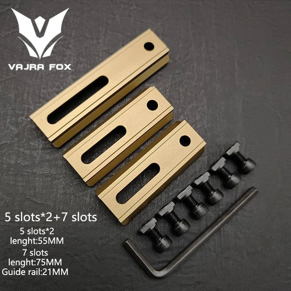 Planet Gates DE 3 piece set 8 / CHINA Adjustable Hole Spacing Rails 21mm Rail Total Length 135mm 105MM 75mm 55MM Rail  Dual System Mlok Keymod Hunting Accessories