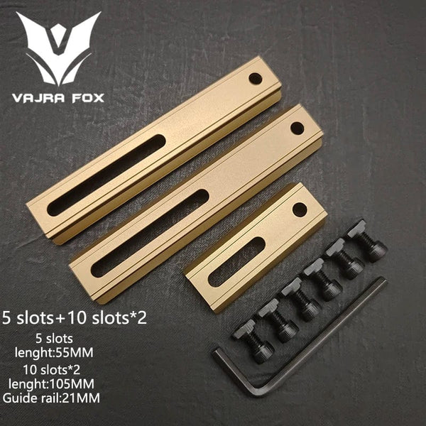 Planet Gates DE 3 piece set 8 / CHINA Adjustable Hole Spacing Rails 21mm Rail Total Length 135mm 105MM 75mm 55MM Rail  Dual System Mlok Keymod Hunting Accessories