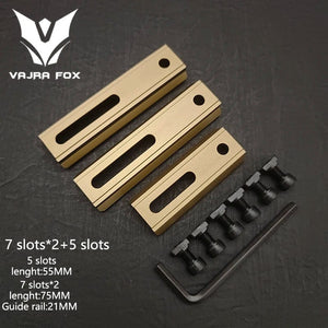 Planet Gates DE 3 piece set 8 / CHINA Adjustable Hole Spacing Rails 21mm Rail Total Length 135mm 105MM 75mm 55MM Rail  Dual System Mlok Keymod Hunting Accessories