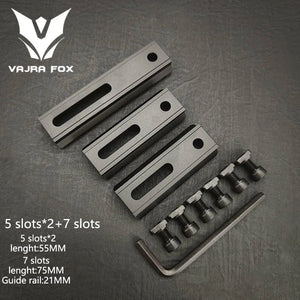 Planet Gates DE 3 piece set 8 / CHINA Adjustable Hole Spacing Rails 21mm Rail Total Length 135mm 105MM 75mm 55MM Rail  Dual System Mlok Keymod Hunting Accessories