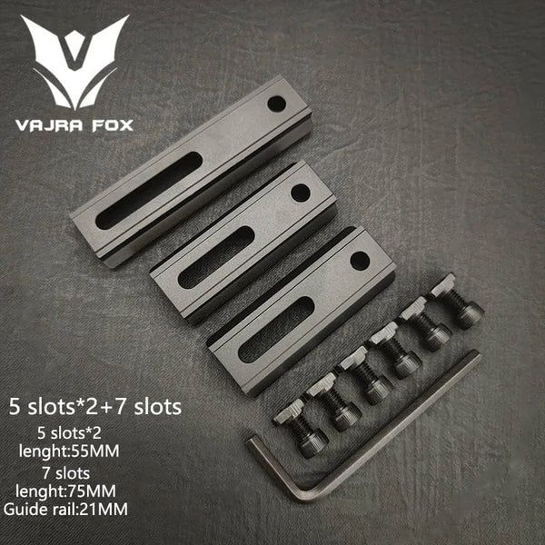 Planet Gates DE 3 piece set 8 / CHINA Adjustable Hole Spacing Rails 21mm Rail Total Length 135mm 105MM 75mm 55MM Rail  Dual System Mlok Keymod Hunting Accessories