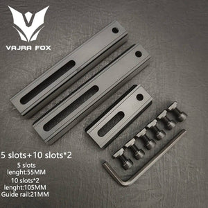 Planet Gates DE 3 piece set 8 / CHINA Adjustable Hole Spacing Rails 21mm Rail Total Length 135mm 105MM 75mm 55MM Rail  Dual System Mlok Keymod Hunting Accessories