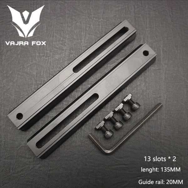 Planet Gates DE 3 piece set 8 / CHINA Adjustable Hole Spacing Rails 21mm Rail Total Length 135mm 105MM 75mm 55MM Rail  Dual System Mlok Keymod Hunting Accessories