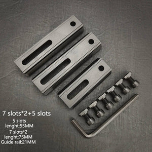 Planet Gates DE 3 piece set 8 / CHINA Adjustable Hole Spacing Rails 21mm Rail Total Length 135mm 105MM 75mm 55MM Rail  Dual System Mlok Keymod Hunting Accessories