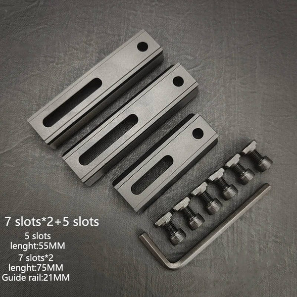 Planet Gates DE 3 piece set 8 / CHINA Adjustable Hole Spacing Rails 21mm Rail Total Length 135mm 105MM 75mm 55MM Rail  Dual System Mlok Keymod Hunting Accessories