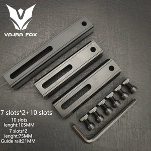 Planet Gates DE 3 piece set 8 / CHINA Adjustable Hole Spacing Rails 21mm Rail Total Length 135mm 105MM 75mm 55MM Rail  Dual System Mlok Keymod Hunting Accessories
