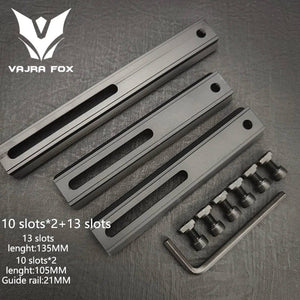 Planet Gates DE 3 piece set 8 / CHINA Adjustable Hole Spacing Rails 21mm Rail Total Length 135mm 105MM 75mm 55MM Rail  Dual System Mlok Keymod Hunting Accessories