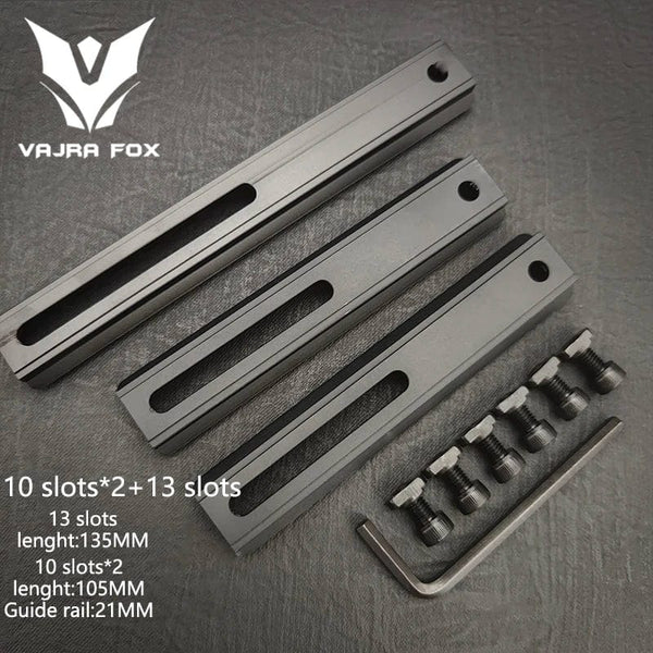 Planet Gates DE 3 piece set 8 / CHINA Adjustable Hole Spacing Rails 21mm Rail Total Length 135mm 105MM 75mm 55MM Rail  Dual System Mlok Keymod Hunting Accessories