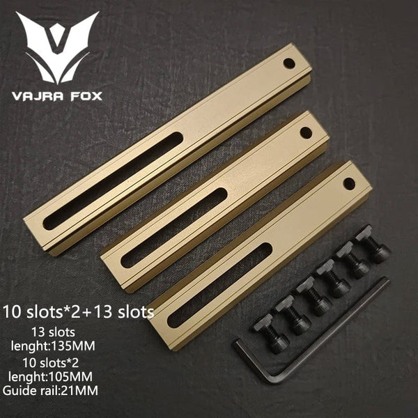 Planet Gates DE 3 piece set 8 / CHINA Adjustable Hole Spacing Rails 21mm Rail Total Length 135mm 105MM 75mm 55MM Rail  Dual System Mlok Keymod Hunting Accessories