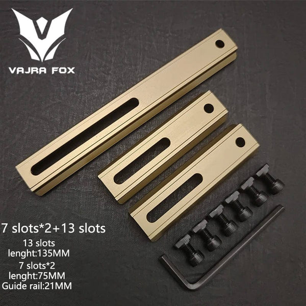 Planet Gates DE 3 piece set 8 / CHINA Adjustable Hole Spacing Rails 21mm Rail Total Length 135mm 105MM 75mm 55MM Rail  Dual System Mlok Keymod Hunting Accessories