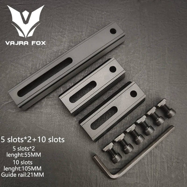 Planet Gates DE 3 piece set 8 / CHINA Adjustable Hole Spacing Rails 21mm Rail Total Length 135mm 105MM 75mm 55MM Rail  Dual System Mlok Keymod Hunting Accessories