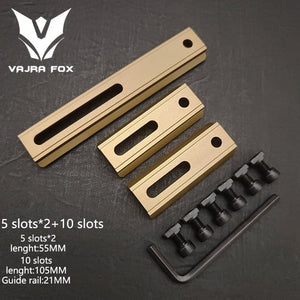 Planet Gates DE 3 piece set 8 / CHINA Adjustable Hole Spacing Rails 21mm Rail Total Length 135mm 105MM 75mm 55MM Rail  Dual System Mlok Keymod Hunting Accessories