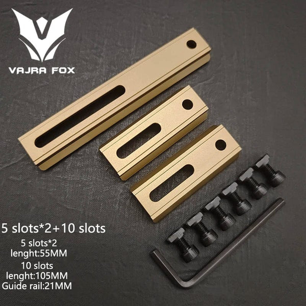 Planet Gates DE 3 piece set 8 / CHINA Adjustable Hole Spacing Rails 21mm Rail Total Length 135mm 105MM 75mm 55MM Rail  Dual System Mlok Keymod Hunting Accessories