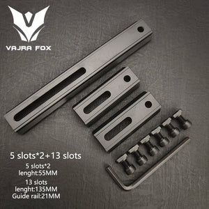 Planet Gates DE 3 piece set 8 / CHINA Adjustable Hole Spacing Rails 21mm Rail Total Length 135mm 105MM 75mm 55MM Rail  Dual System Mlok Keymod Hunting Accessories