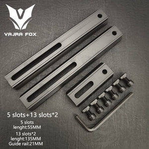 Planet Gates DE 3 piece set 8 / CHINA Adjustable Hole Spacing Rails 21mm Rail Total Length 135mm 105MM 75mm 55MM Rail  Dual System Mlok Keymod Hunting Accessories