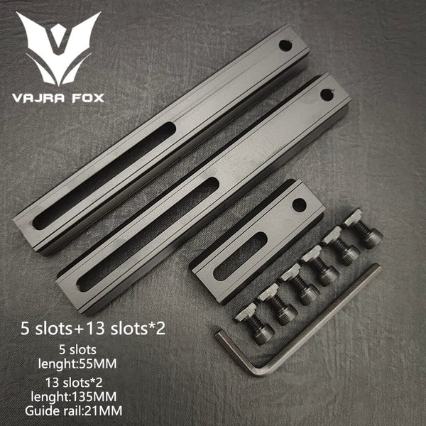 Planet Gates DE 3 piece set 8 / CHINA Adjustable Hole Spacing Rails 21mm Rail Total Length 135mm 105MM 75mm 55MM Rail  Dual System Mlok Keymod Hunting Accessories