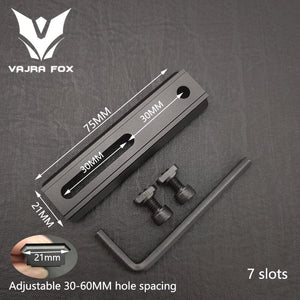 Planet Gates DE 3 piece set 8 / CHINA Adjustable Hole Spacing Rails 21mm Rail Total Length 135mm 105MM 75mm 55MM Rail  Dual System Mlok Keymod Hunting Accessories