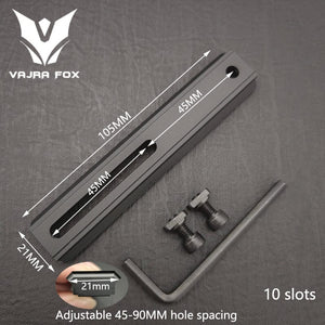 Planet Gates DE 3 piece set 8 / CHINA Adjustable Hole Spacing Rails 21mm Rail Total Length 135mm 105MM 75mm 55MM Rail  Dual System Mlok Keymod Hunting Accessories