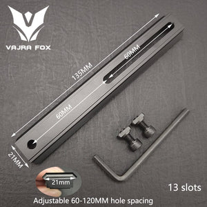 Planet Gates DE 3 piece set 8 / CHINA Adjustable Hole Spacing Rails 21mm Rail Total Length 135mm 105MM 75mm 55MM Rail  Dual System Mlok Keymod Hunting Accessories