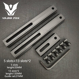 Planet Gates DE 3 piece set 8 / CHINA Adjustable Hole Spacing Rails 21mm Rail Total Length 135mm 105MM 75mm 55MM Rail  Dual System Mlok Keymod Hunting Accessories