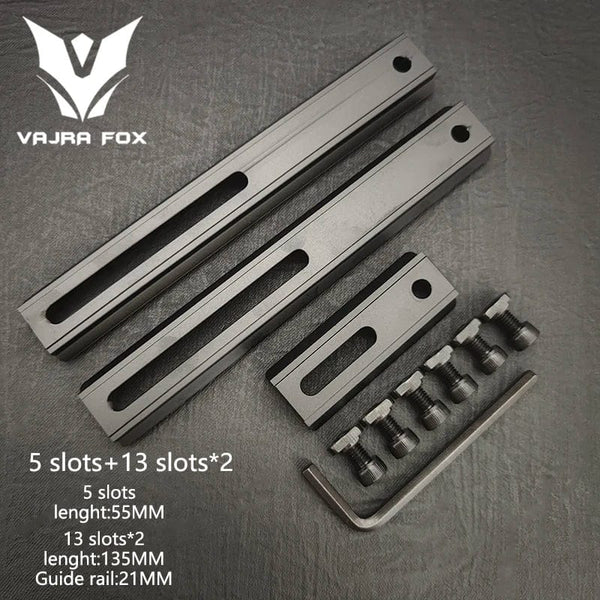 Planet Gates DE 3 piece set 8 / CHINA Adjustable Hole Spacing Rails 21mm Rail Total Length 135mm 105MM 75mm 55MM Rail  Dual System Mlok Keymod Hunting Accessories