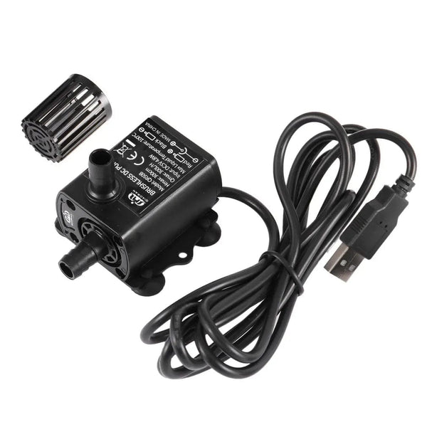 Planet Gates Decdeal Ultra-quiet Mini Brushless DC/USB Water Pump 5/12V 5-10W 250-400L/H Lift 300cm Submersible Fountain Aquarium Circulating