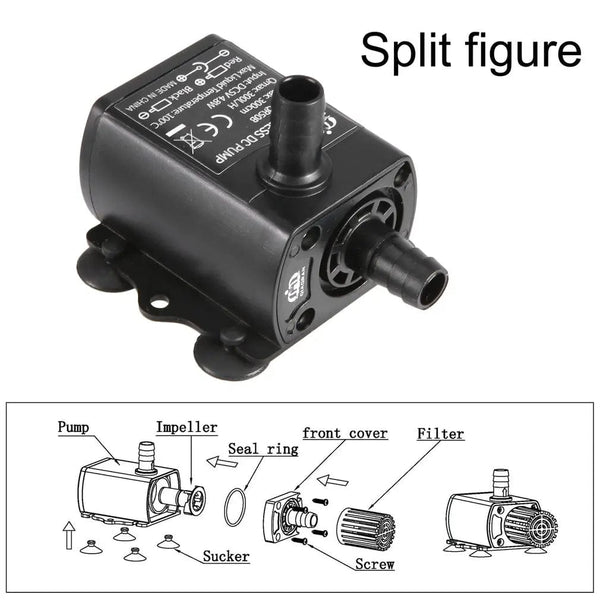 Planet Gates Decdeal Ultra-quiet Mini Brushless DC/USB Water Pump 5/12V 5-10W 250-400L/H Lift 300cm Submersible Fountain Aquarium Circulating
