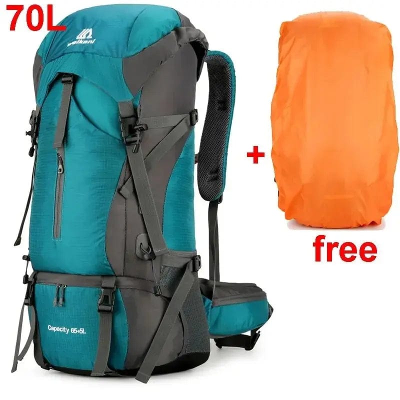 Planet Gates Decent Green Waterproof Nylon Bag Camping Travel Backpack With Rain Cover Outdoor Hiking Mountaineering Men Shoulder Tactical Military Bags