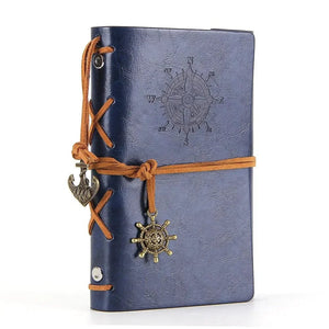 Planet Gates Deep Blue Retro Notebooks & Journals Agenda  Binder Sketch Book Leather Soft Cover 14x10cm Replaceable Kraft Paper Inner Korean Stationery