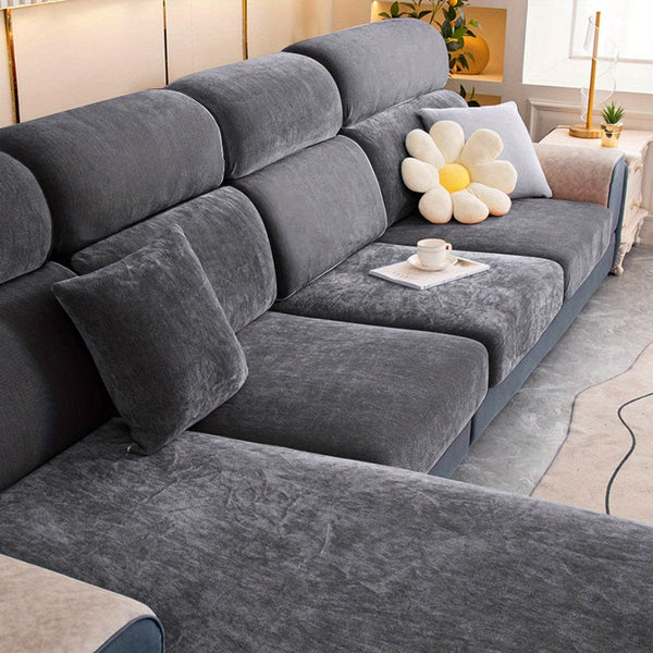 Planet Gates Deep Gray / Three-seater 1pc Thickened Sofa Slipcover Furniture Protector For Bedroom Office Living Room Home Decor Couch Cover