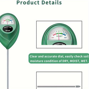 Planet Gates Deep Green Soil Moisture Meter Household Plant Soil Moisture Monitor For Indoor And Outdoor, Garden, Farm, Lawn Plant Care, No Battery Required