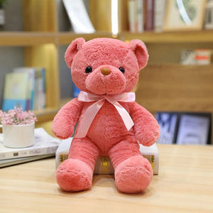 Planet Gates Deep pink / 30cm 30CM Many Colors Delicacy Teddy Bear Plush Toy New Cute Soft Ribbon Butterfly Festival Solid Color Hug Bear Doll Birthday Gift