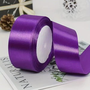 Planet Gates Deep Purple / 4 Cm 40mm Silk Satin Ribbon for Crafts Handmade DIY Gift Wrap Party Wedding Decorative Bouquets Cake Decor Material Short Eye Catching