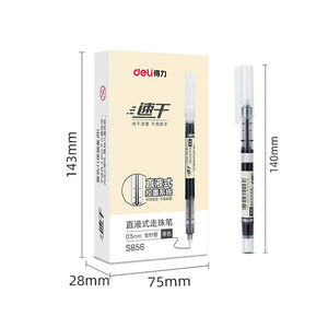 Planet Gates Deli 6/10pcs Rollerball Pen Set 0.5mm Black Blue Red Quick-drying Ink Gel Pens Stationery Supplies Student Writing Signature Pen