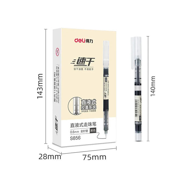 Planet Gates Deli 6/10pcs Rollerball Pen Set 0.5mm Black Blue Red Quick-drying Ink Gel Pens Stationery Supplies Student Writing Signature Pen