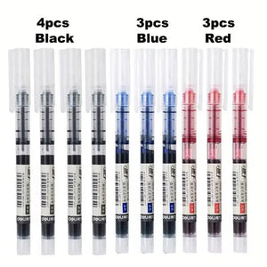Planet Gates Deli 6/10pcs Rollerball Pen Set 0.5mm Black Blue Red Quick-drying Ink Gel Pens Stationery Supplies Student Writing Signature Pen