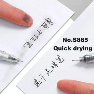 Planet Gates Deli 6/10pcs Rollerball Pen Set 0.5mm Black Blue Red Quick-drying Ink Gel Pens Stationery Supplies Student Writing Signature Pen