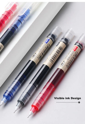 Planet Gates Deli 6/10pcs Rollerball Pen Set 0.5mm Black Blue Red Quick-drying Ink Gel Pens Stationery Supplies Student Writing Signature Pen