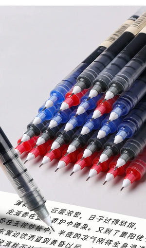 Planet Gates Deli 6/10pcs Rollerball Pen Set 0.5mm Black Blue Red Quick-drying Ink Gel Pens Stationery Supplies Student Writing Signature Pen