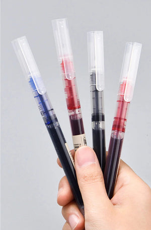 Planet Gates Deli 6/10pcs Rollerball Pen Set 0.5mm Black Blue Red Quick-drying Ink Gel Pens Stationery Supplies Student Writing Signature Pen