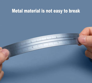 Planet Gates Deli Metal Ruler School Drawing Measuring Triangle Ruler for Kids Learning Angle Straight Ruler Set Office Accessories Supplies