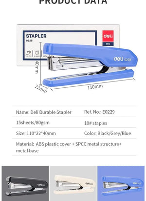Planet Gates DELI Office Stapler No. 10 Stapling Machine Paper Binding Tools Staples Stationery Office Supplies