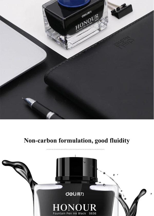 Planet Gates Deli S636 S635 Fountain Pen Ink 30ml 50ml Bottle Black Blue Pen Ink BlackBlue Red Ink Darkblue Ink Wholesale Ink Bottle