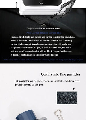 Planet Gates Deli S636 S635 Fountain Pen Ink 30ml 50ml Bottle Black Blue Pen Ink BlackBlue Red Ink Darkblue Ink Wholesale Ink Bottle