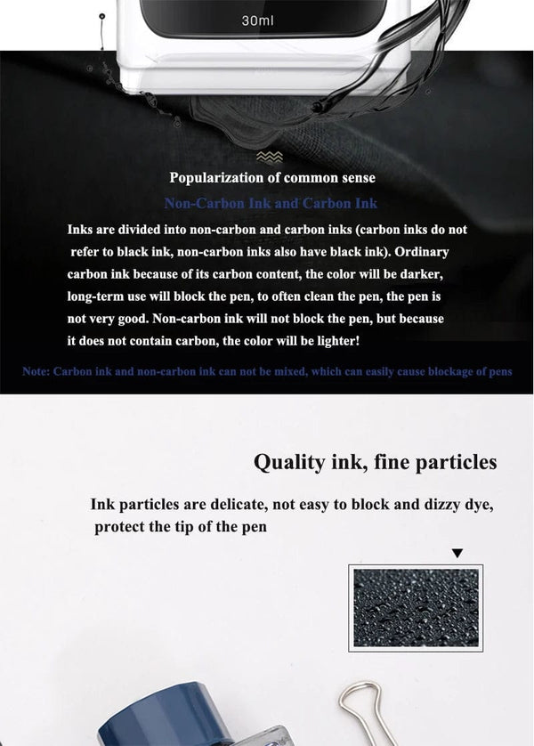 Planet Gates Deli S636 S635 Fountain Pen Ink 30ml 50ml Bottle Black Blue Pen Ink BlackBlue Red Ink Darkblue Ink Wholesale Ink Bottle