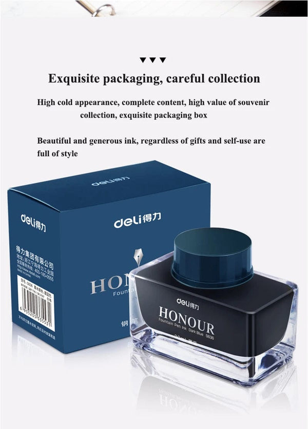 Planet Gates Deli S636 S635 Fountain Pen Ink 30ml 50ml Bottle Black Blue Pen Ink BlackBlue Red Ink Darkblue Ink Wholesale Ink Bottle